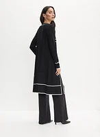 Contrast Trim Duster Cardigan