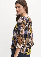 Graphic Tropical Print Blouse