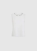 Sleeveless Eyelet Detail Top