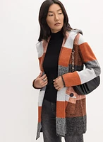 Joseph Ribkoff - Plaid Print Hooded Coatigan