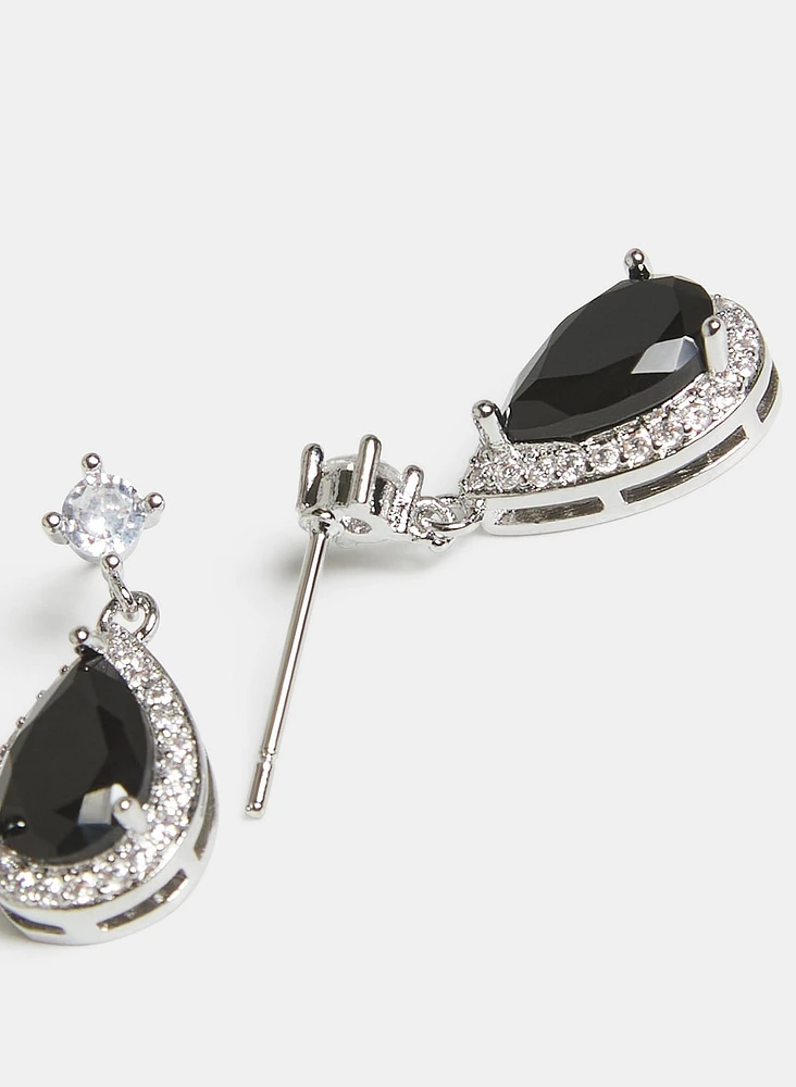 Boucles d'oreilles à pierre en goutte d'eau