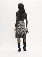 Chevron Print Sweater Dress