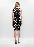 Pleated Detail Polka Dot Dress