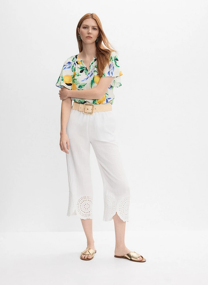 Lemon Flutter Sleeve Blouse
