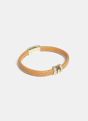 Bracelet tressé en cuir végane
