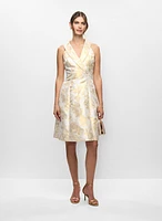 Adriana Papell- Jacquard Tuxedo Dress