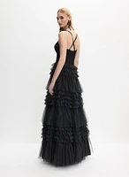 Tiered Mesh Gown