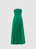 Satin Plissé Dress
