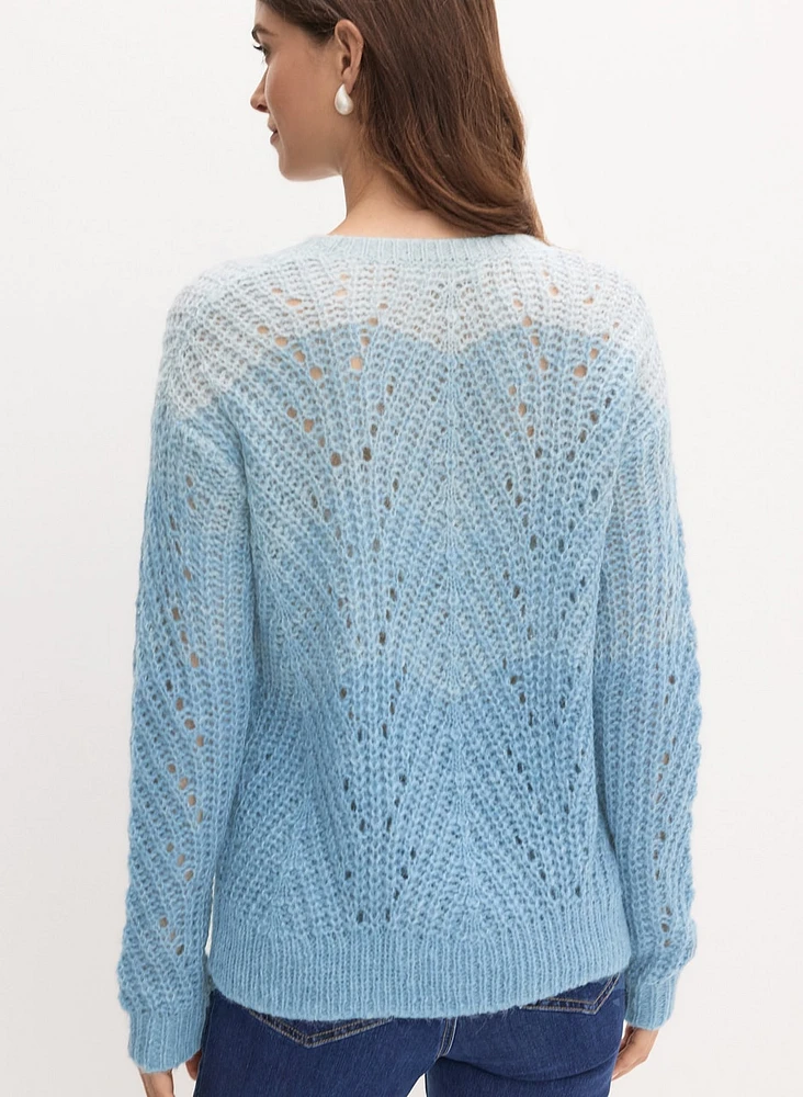 Ombre Open Weave Sweater