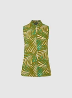 Palm Print Sleeveless Blouse