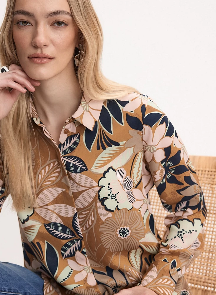 Blouse en crêpe à motif floral