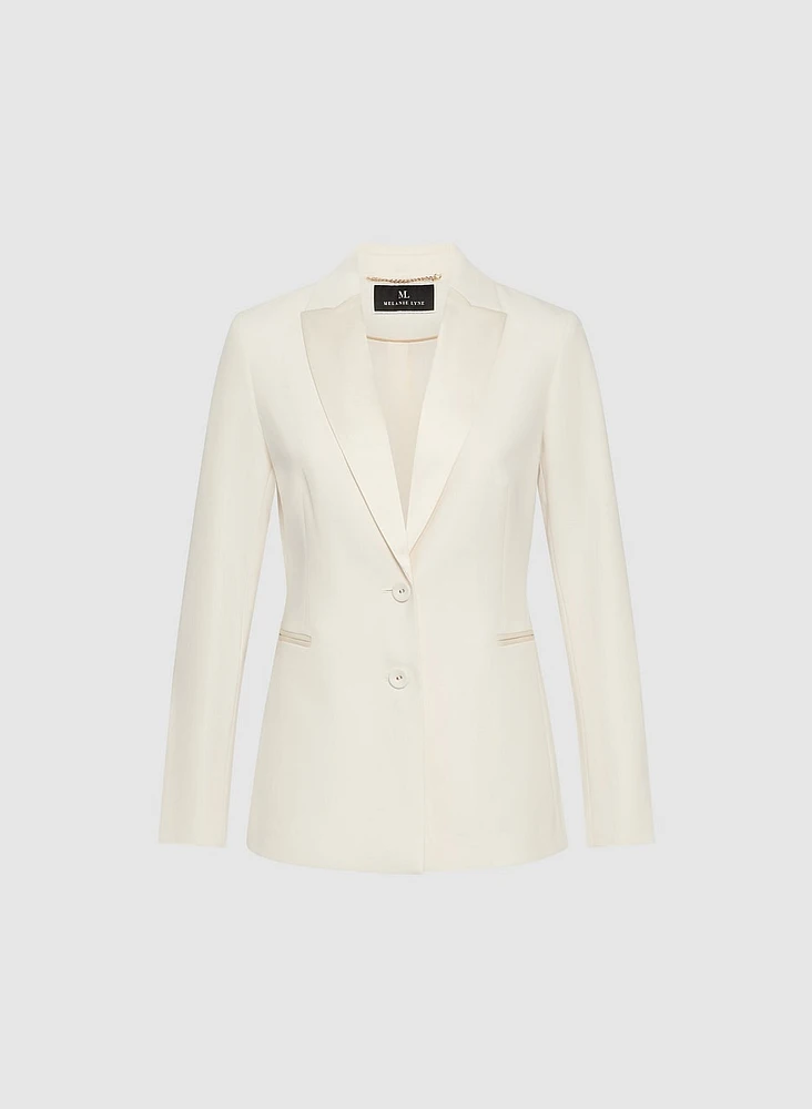 Satin Trim Tuxedo Jacket