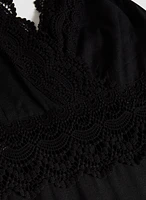Robe à dentelle en mélange de lin