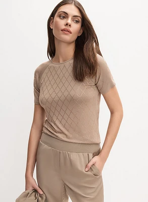T-shirt carreauté en pierres