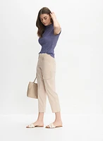 Stretch-Cotton Cargo Capris