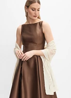 Sheer Leaf Motif Wrap
