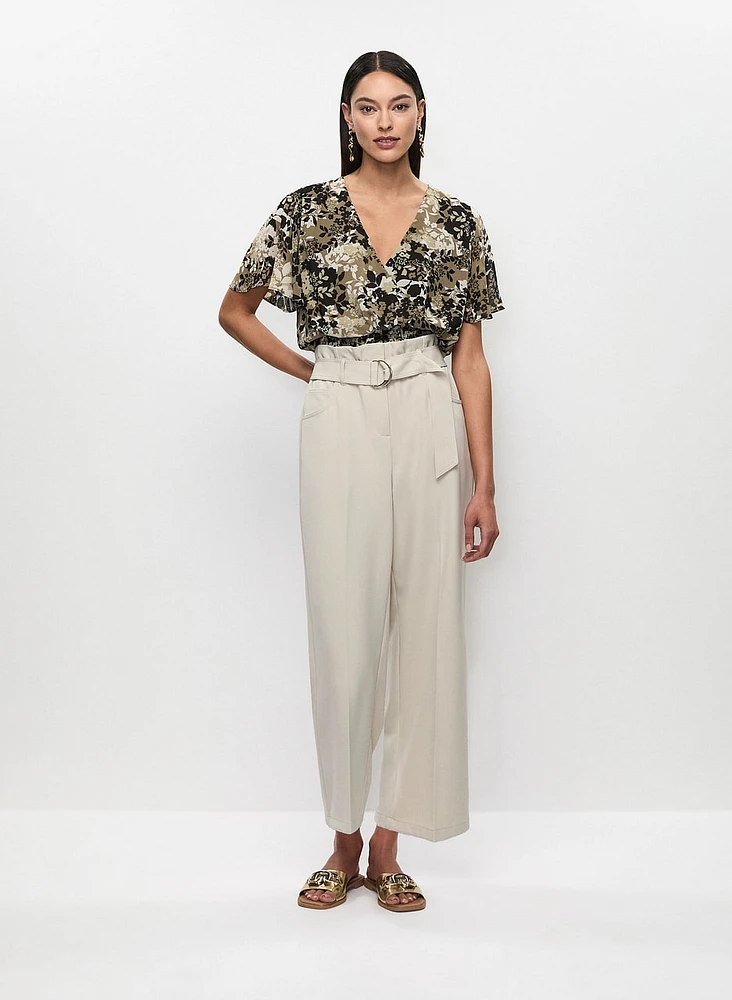 Blouse en chiffon et pantalon taille haute