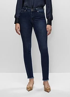 Frayed Hem Slim Leg Jeans