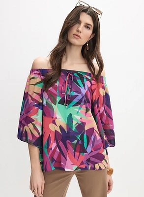 Joseph Ribkoff - Tropical Off-Shoulder Blouse