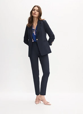 Embossed Button Blazer & Juliette Slim-Leg Pants