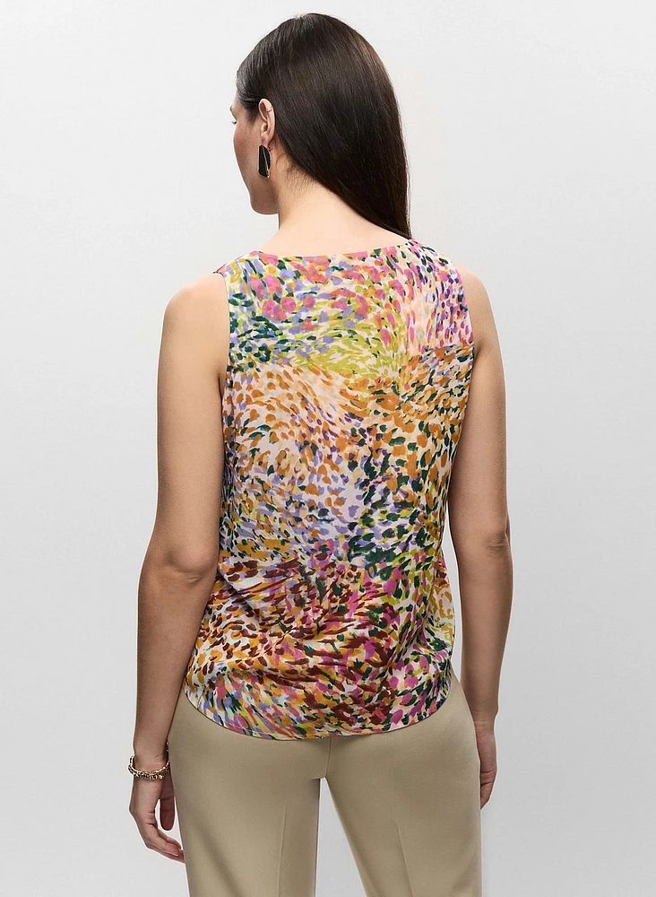 Abstract Print Sleeveless Blouse