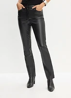 Straight Leg Vegan Leather Pants