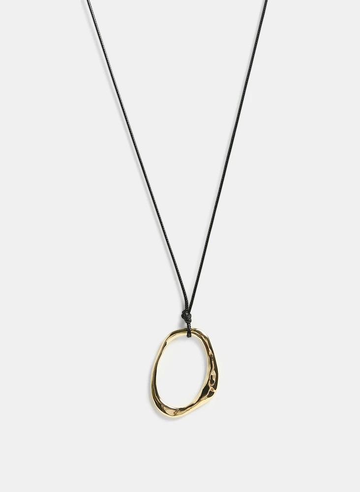 Abstract Ring Pendant Necklace