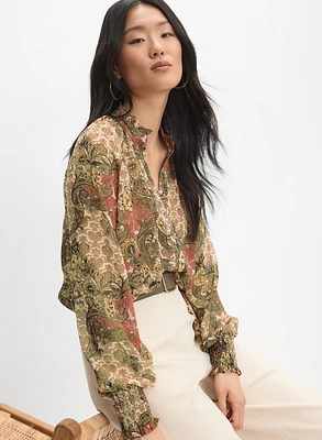 Blouse en chiffon à motif paisley