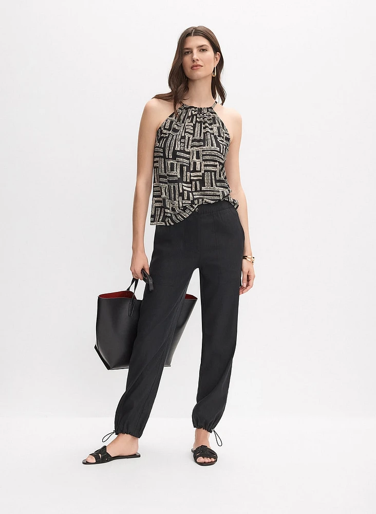 Sleeveless Geometric Print Top