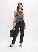 Sleeveless Geometric Print Top