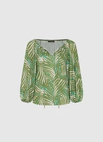 Palm Leaf Print Blouse