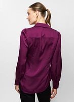 Button Front Satin Blouse