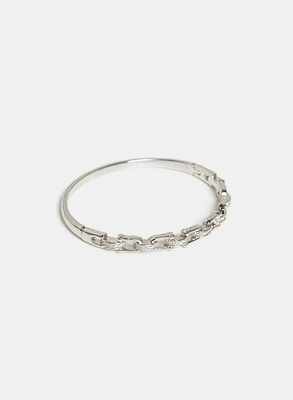 Bracelet jonc à liens et pierres