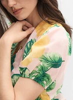 Tropical Twist-Hem Blouse