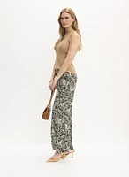 Abstract Print Wide-Leg Pants