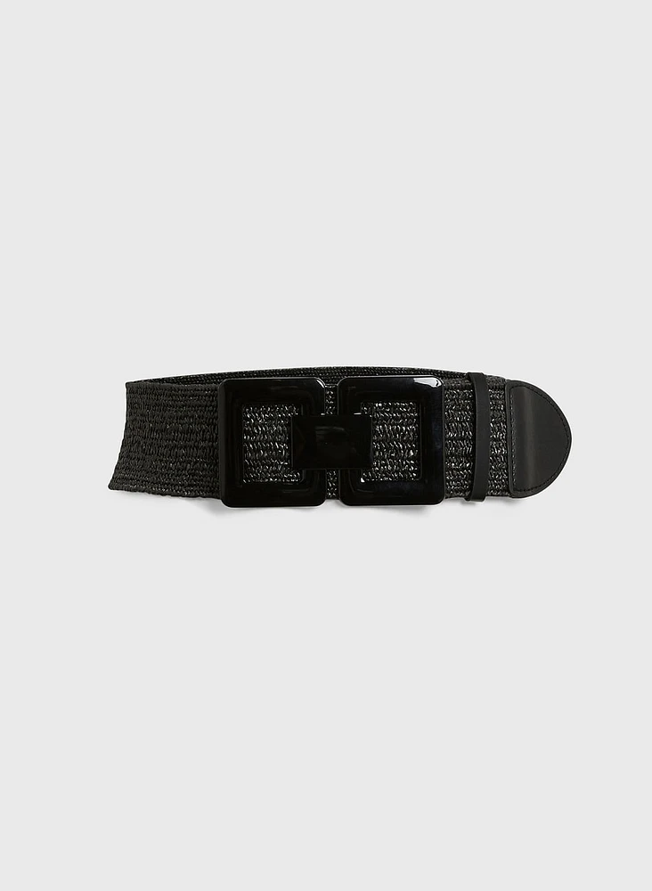 Square Buckle Braided Belt