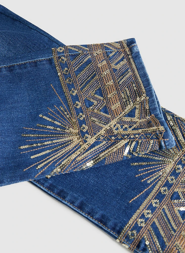 Sequin Detail Jeans