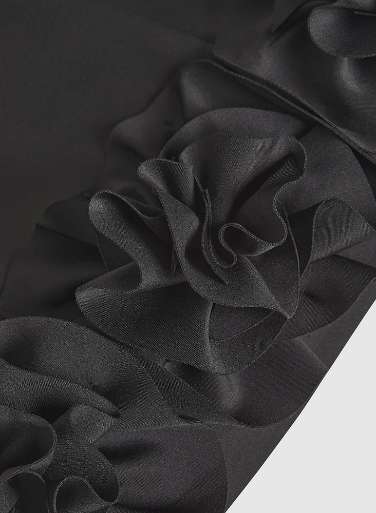 Robe à appliqués floraux