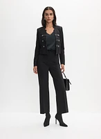 Joseph Ribkoff - Cropped Notched Collar Jacket