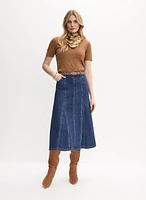 Denim Midi Skirt