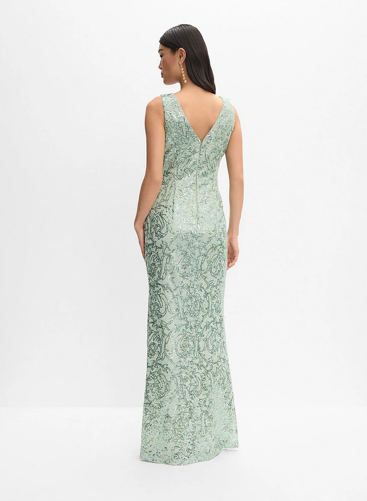 Sequined Ruffled Dress