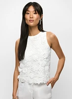 Lace Insert Sleeveless Top