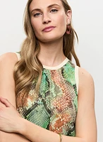 Mixed Snake Print Top