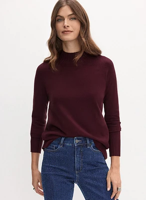 Mock Neck Rib Knit Sweater