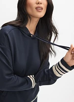 Striped Trim Hooded Sweatshirt