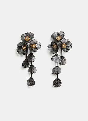 Boucles d'oreilles florales pendantes