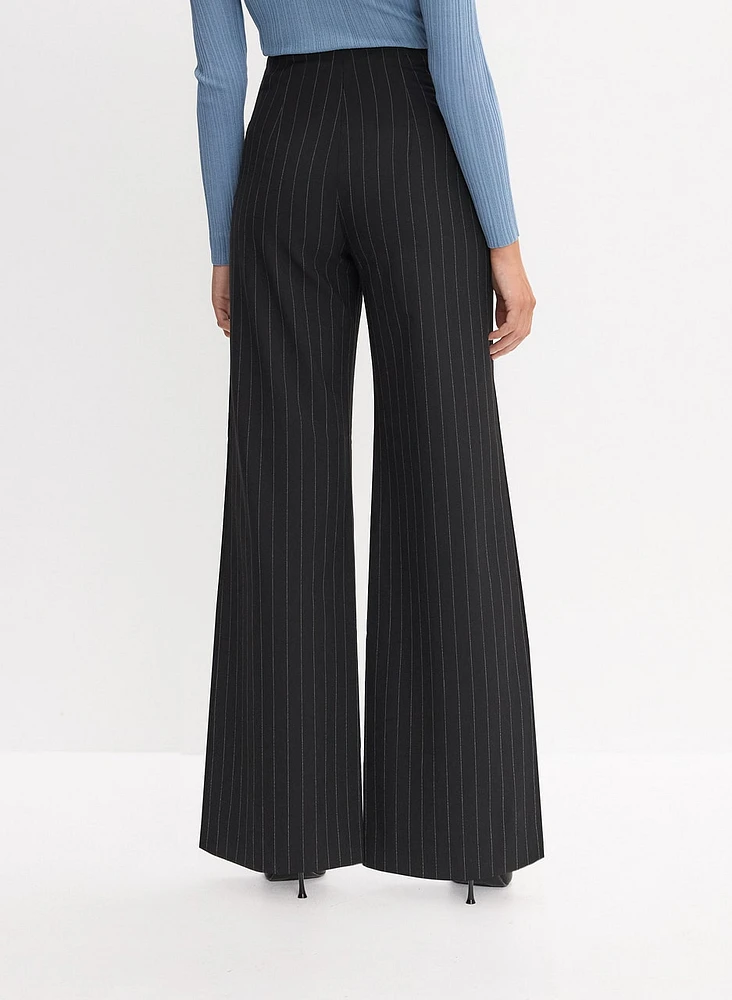 Pinstripe Wide Leg Pants