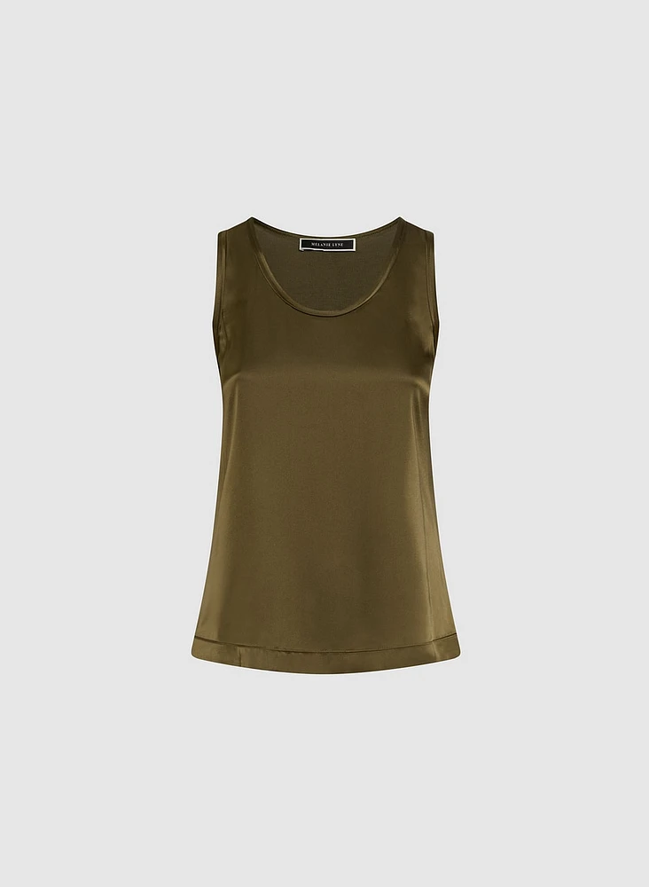 Satin Front Tank Top