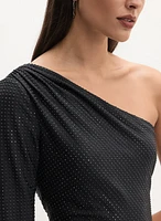 Studded One-Shoulder Dress