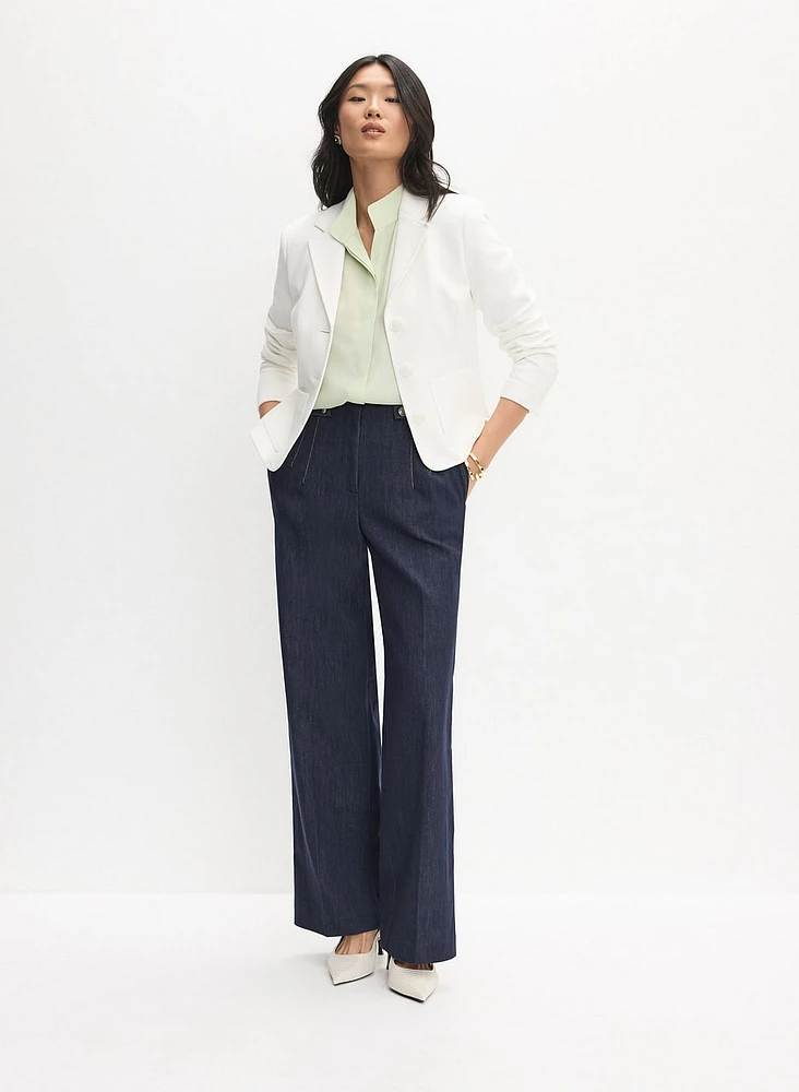 Rounded Hem Jacket & Soho Wide-Leg Pants